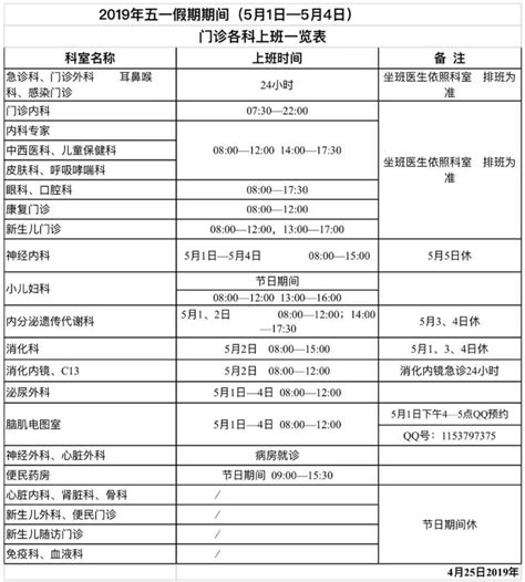 2020年5月25日至5月31日门诊安排表 - 门诊安排 - 靖边县人民医院【官网】