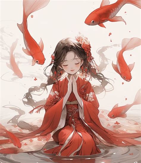 古风锦鲤头像图片女生可爱