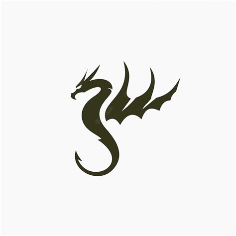 Logotipo abstrato da silhueta da asa do dragão | Vetor Premium