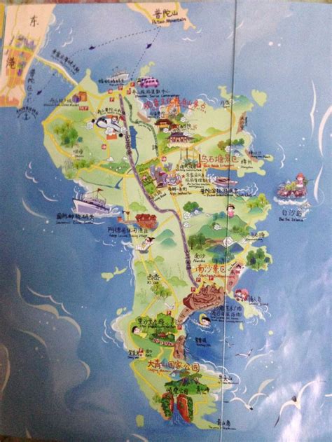 舟山市重点旅游景点分布图