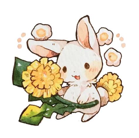 温柔小兔插画头像女生