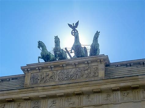 勃兰登堡大门,柏林,德国,胜利女神四马战车雕像,城门,青铜色,青铜,水平画幅,无人,欧洲图片素材下载-稿定素材