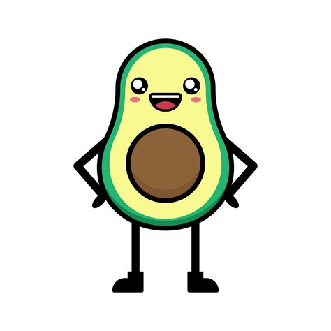 Cute avocado cartoon illustration 4942635 Vector Art at Vecteezy
