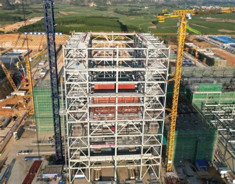 中能建崇左2×660MW电厂项目1号机组锅炉第六层钢结构通过验收-国际电力网