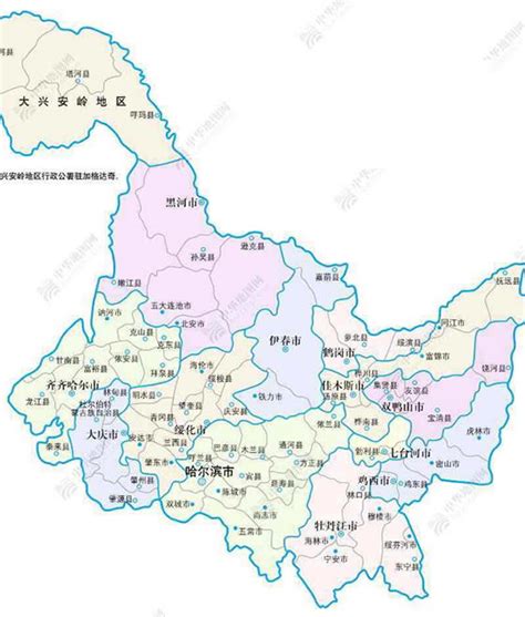 黑龙江省地图_素材中国sccnn.com