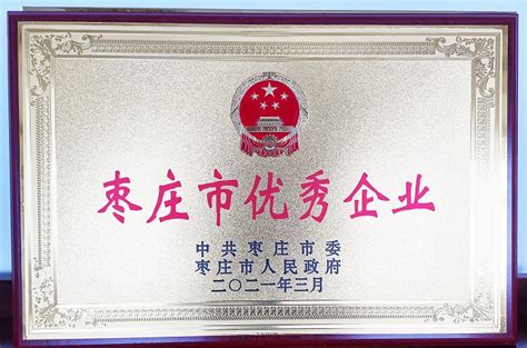 枣庄市优秀企业-企业荣誉-山东王晁煤电集团