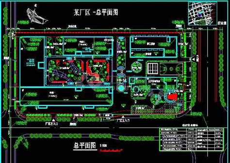 [南方]某工厂厂区建筑cad设计施工总平面图(带绿化) - 土木在线