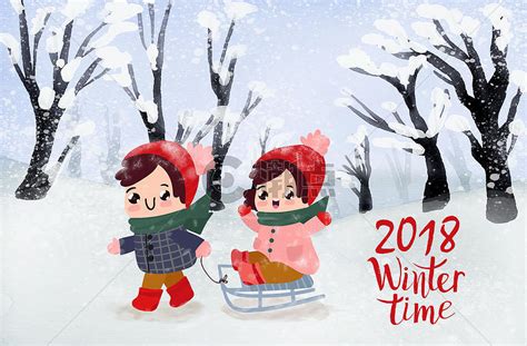雪人卡通冬日背景插画图片下载-正版图片400074587-摄图网