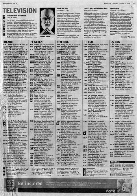 Classic TV Listings - TV History - Media Spy