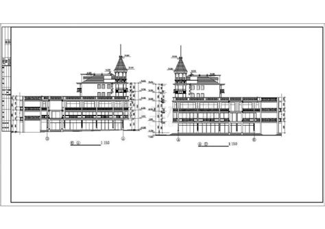 衡水市某商业街9500平米5层框混结构商业综合楼建筑设计CAD图纸_商业街_土木在线