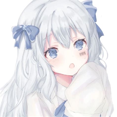 女生漫画头像白毛温柔