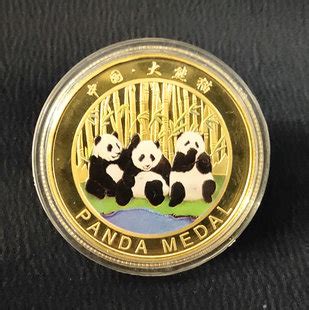 熊猫彩色纪念币动物纪念章镀金银硬币熊猫基地旅游景区纪念品批发-阿里巴巴