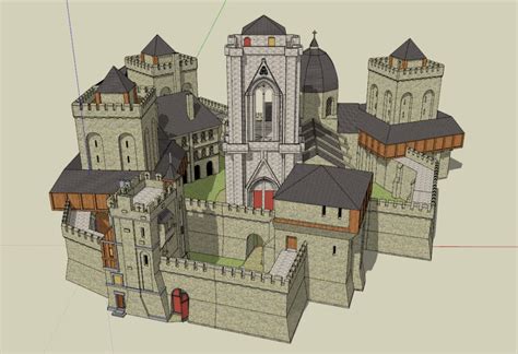 城堡3D模型_古代场景_场景模型_3D模型免费下载_摩尔网