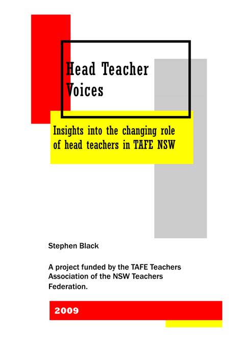 (PDF) Head teacher voices: Insights into the changing role of head teachers in TAFE NSW