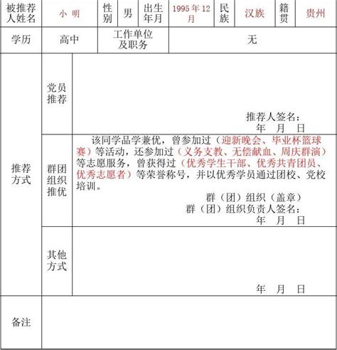 入党积极分子登记表Excel模板_千库网(excelID：141938)