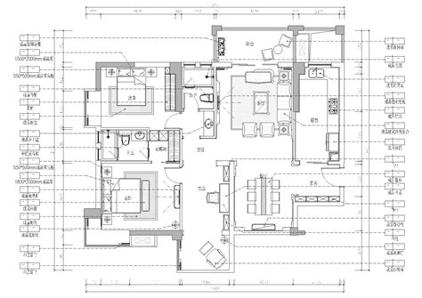 [枣阳]汽车新城二居室家装样板房装修施工图-住宅装修-筑龙室内设计论坛