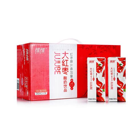 维维天山雪大红枣酸奶250mL*18盒整箱发酵乳酸菌牛奶营养早餐饮品-tmall.com天猫