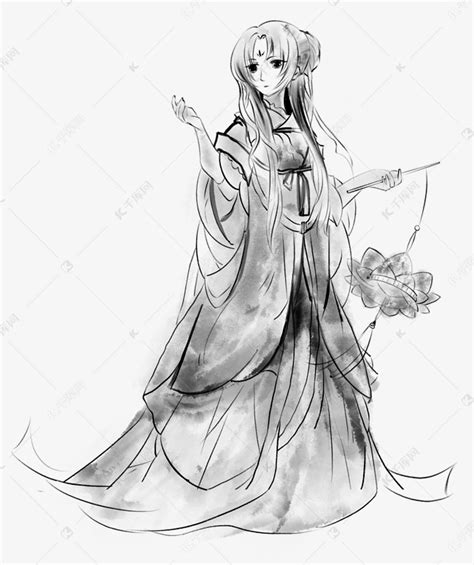 古风头像水墨竹子女生