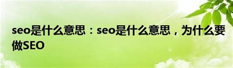seo是什么意思：seo是什么意思，为什么要做SEO_新广网