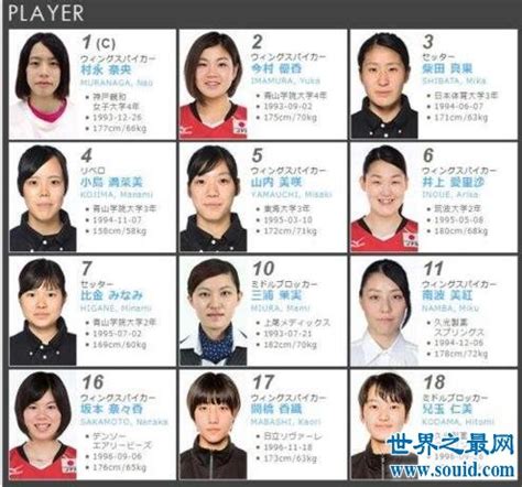 日本女排名单2017(世界女排大奖赛)，18人成功入选 —【世界之最网】
