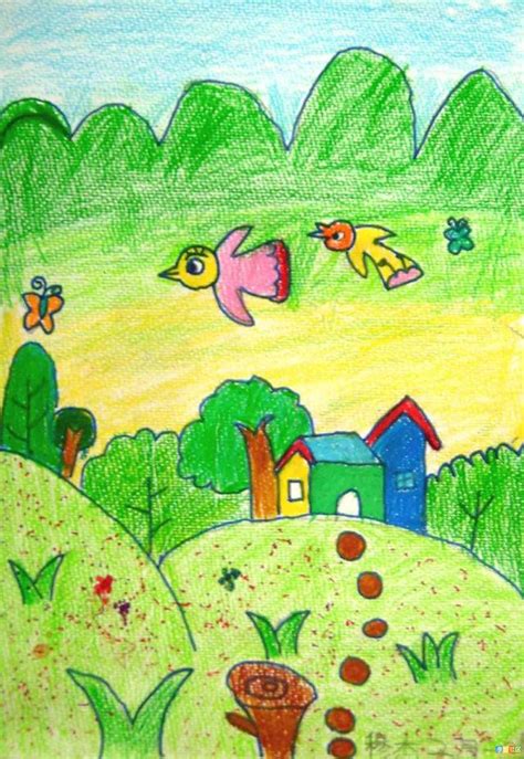 万物复苏的春天儿童绘画作品