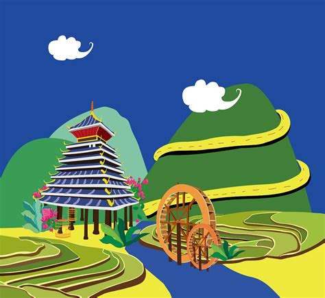《诗画东郎》贵州黔东南侗族传统村落--概念标志|插画|创作习作|Logan_R很无聊_原创作品-站酷ZCOOL