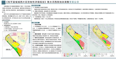 《和平县城城西片区控制性详细规划》雅水河西侧地块调整草案公示-和平县人民政府门户网站