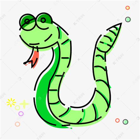 绿色的手绘卡通蛇素材图片免费下载-千库网