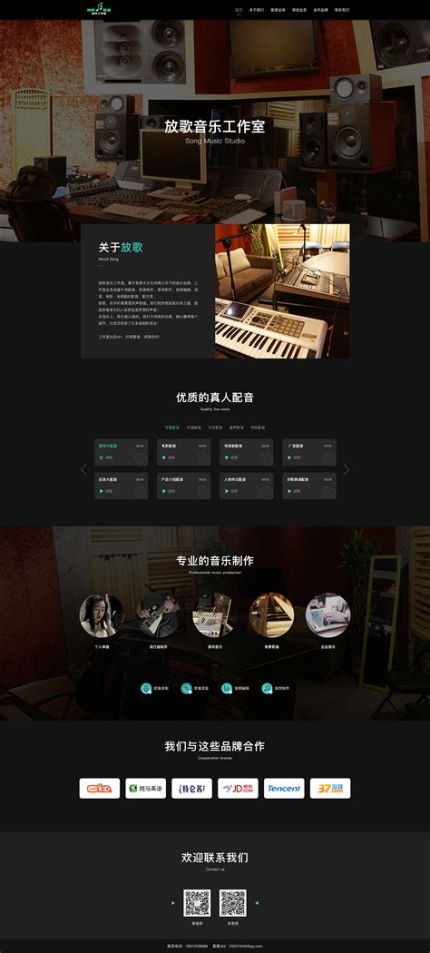 放歌音乐工作室-音乐网站|网页|企业官网|susanandcat - 原创作品 - 站酷 (ZCOOL)