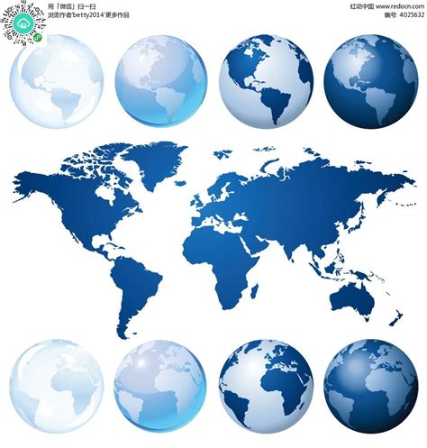 矢量地球全球地图素材EPS免费下载_红动中国