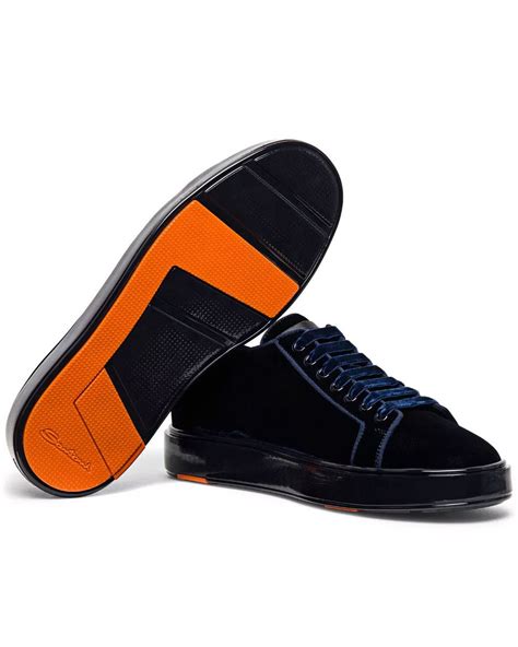 Santoni Velvet Sneaker in Blue – Stanley Korshak
