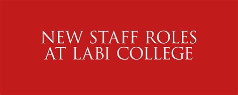 New Staff Roles at LABI College!