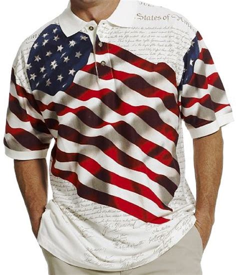 Buy Cool Shirts - Mens USA Patriotic American Flag (Pocket Print) Polo ...