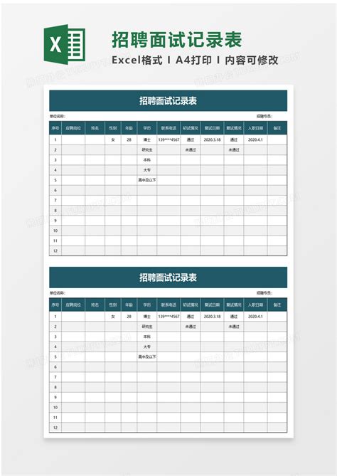 员工内部竞聘面试评分表Excel模板下载_熊猫办公