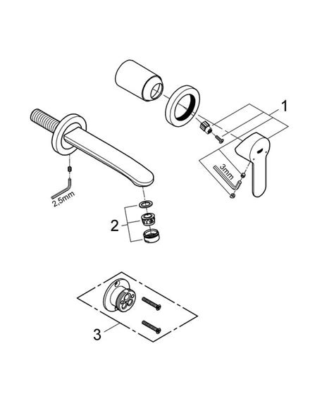 Grohe Eurodisc Cosmo Two Hole Wall Mounted Basin Mixer Tap 19573002