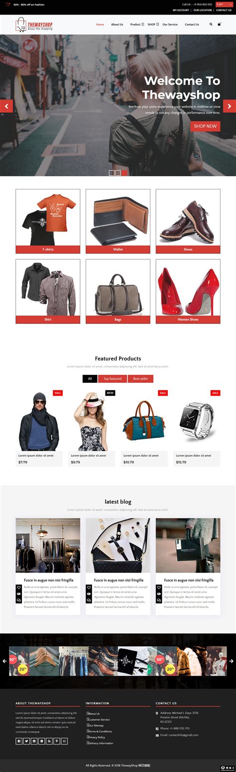 精品服饰鞋包商城网页模板免费下载html - 模板王