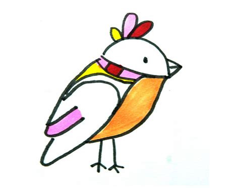 儿童画小鸟的画法步骤 简笔画步骤图片💛巧艺网