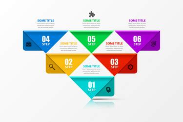 Infographic template pyramid with 6 steps Vector Image