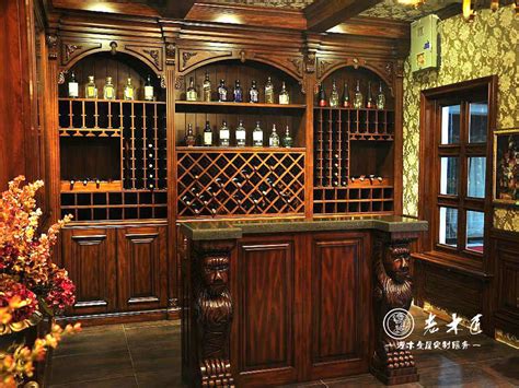客厅隔断欧式酒柜 原木加工订做红酒展示柜 实木罗马柱酒架