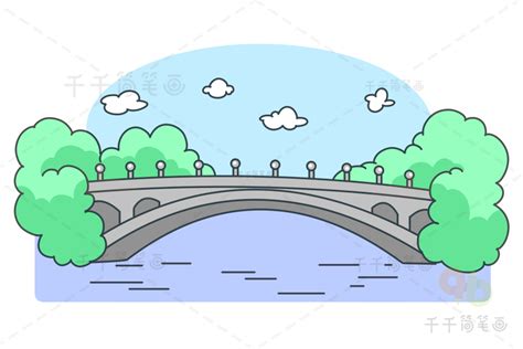 20座桥的画法简笔画 一座简单的桥怎么画 | 抖兔教育
