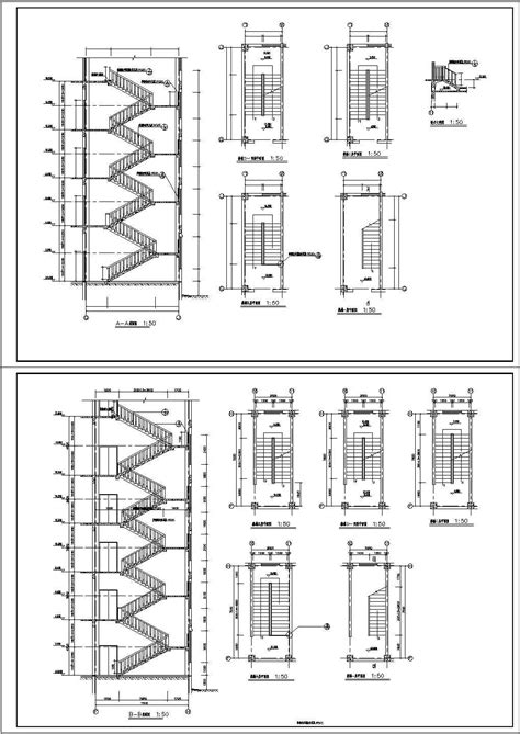三跑楼梯设计图纸方案 平面 剖面 节点 结构_楼梯设计__土木在线