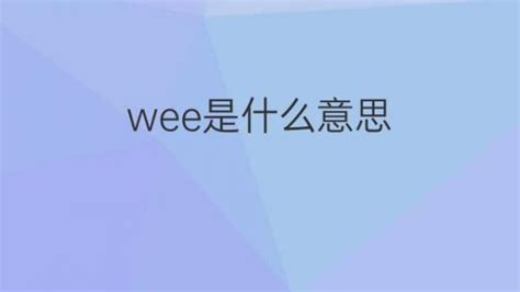 wee是什么意思 wee的翻译、中文解释 – 下午有课