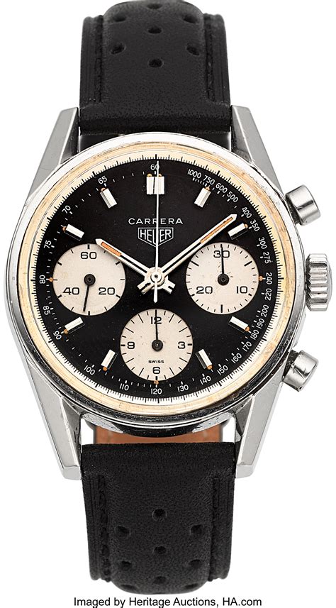 Heuer Carrera Ref. 2447 NST Stainless Steel Chronograph Wristwatch ...