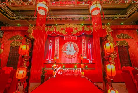 传统红色中式婚礼效果图图与实景图对比|空间|舞台美术|LIUYONGccc - 原创作品 - 站酷 (ZCOOL)