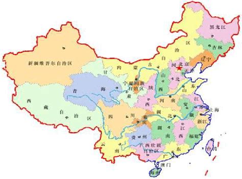 中国地图各省分布图图片