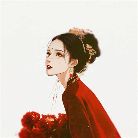 古风纸嫁衣女生头像图片