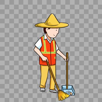 卡通手绘女清洁工免抠人物元素PNG图片素材下载_卡通PNG_熊猫办公