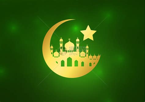 绿色背景的伊斯兰贺卡矢量插图RamadanKareem高清图片下载-正版图片306072811-摄图网