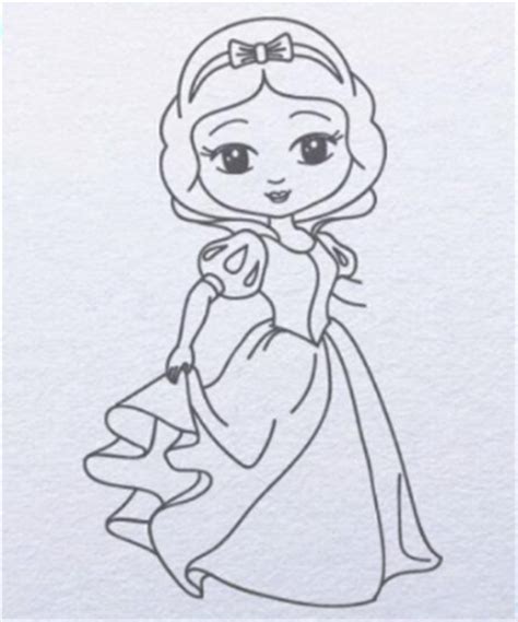 童话故事白雪公主怎么画_白雪公主简笔画图片 - 巧巧简笔画