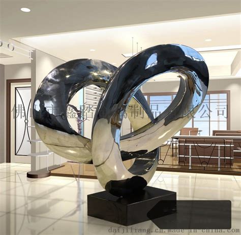 大型不锈钢景观金属雕塑创意抽象酒店大堂摆件广场建筑异形标志物-阿里巴巴